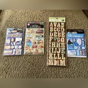 NEW Travel Themed Scrapbook Sticker Lot